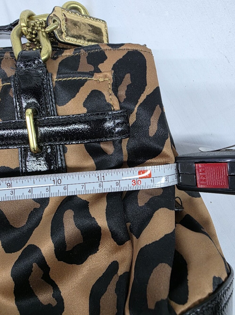 Coach Leopard-Print Shoulder Bag with Gold Hardware - Picture 13 of 13